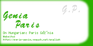 genia paris business card